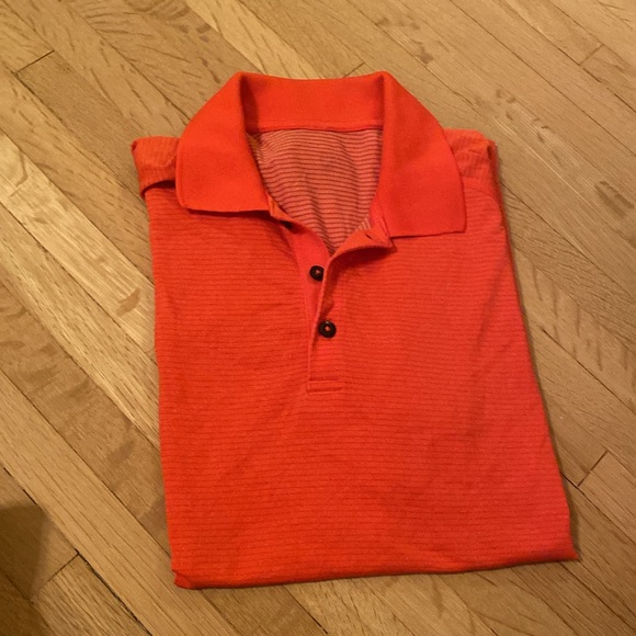 Orange men’s lululemon athletic microtech polo - Picture 2 of 4